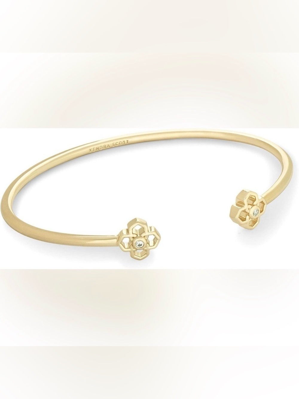 Kendra Scott Authentic Rue Cuff Bracelet In Gold With Cubic Zirconia